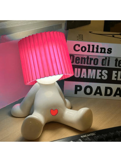 Cute Seated Shy Boy Table Lamp - LED Warm Light For Bedroom Ambience, Creative Bedroom Ambience Light, Compact & Lightweight, USB-Powered, Ideal For Home Use
