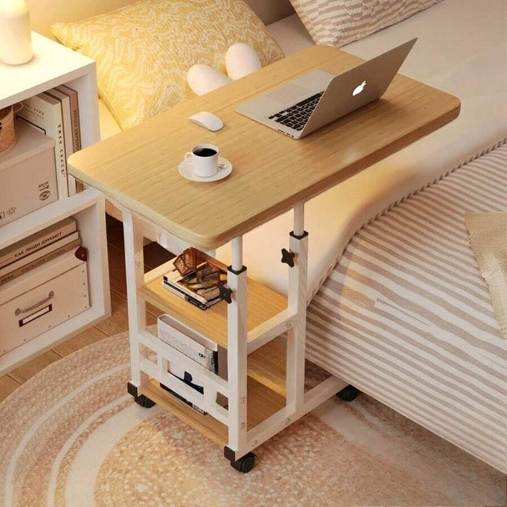 Height-Adjustable Two-Tier Rolling Desk