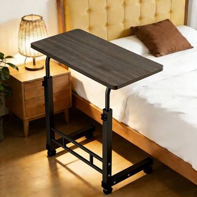 Kocoile Mobile Height-Adjustable Desk, Office Desk, Bedside Computer Table With Wheels, Sofa Side Table, Suitable For Bedroom, Dormitory, Laptop Stand, Lazy Desk, Coffee Table, Gift
