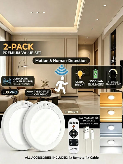 USB Powered LED Motion Ceiling Lamp Glows Softly At Footsteps, Fully Tunable By Remote. Three Light Hues Emit Misty Gentle Radiance, Wrapping Bedrooms, Closets And Hallways In Calm Night Vibes Without Messy Wiring.