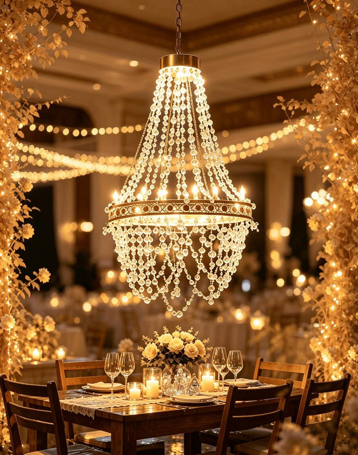 Solar Crystal-Beaded Hanging Outdoor Light
